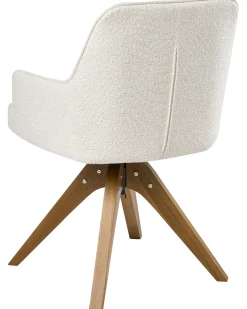 Sæt med 2 spisebordsstole SYLVANIA Boucle Cremehvid