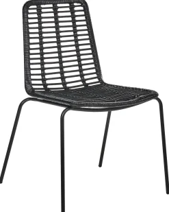 Sæt med 2 spisebordsstole TAOS Rattan Sort