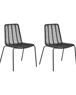 Sæt med 2 spisebordsstole TAOS Rattan Sort
