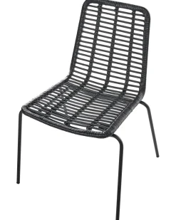 Sæt med 2 spisebordsstole TAOS Rattan Sort