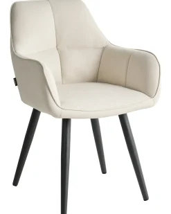 Sæt med 2 spisebordsstole TIRANO Kunstlinned Lys Beige