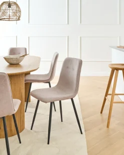 Sæt med 4 spisebordsstole TUSCOLA Beige