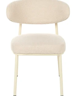 Sæt med 2 spisebordsstole UNITY Boucle Lys Beige
