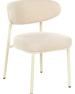 Sæt med 2 spisebordsstole UNITY Boucle Lys Beige