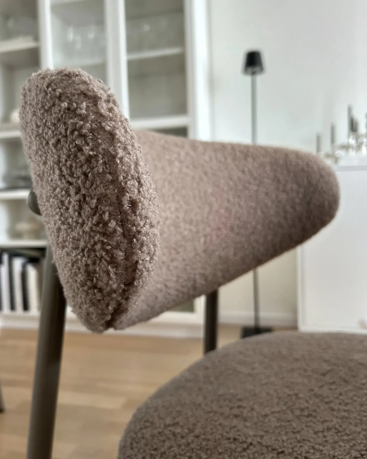 Sæt med 2 spisebordsstole UNITY Boucle Brungrå