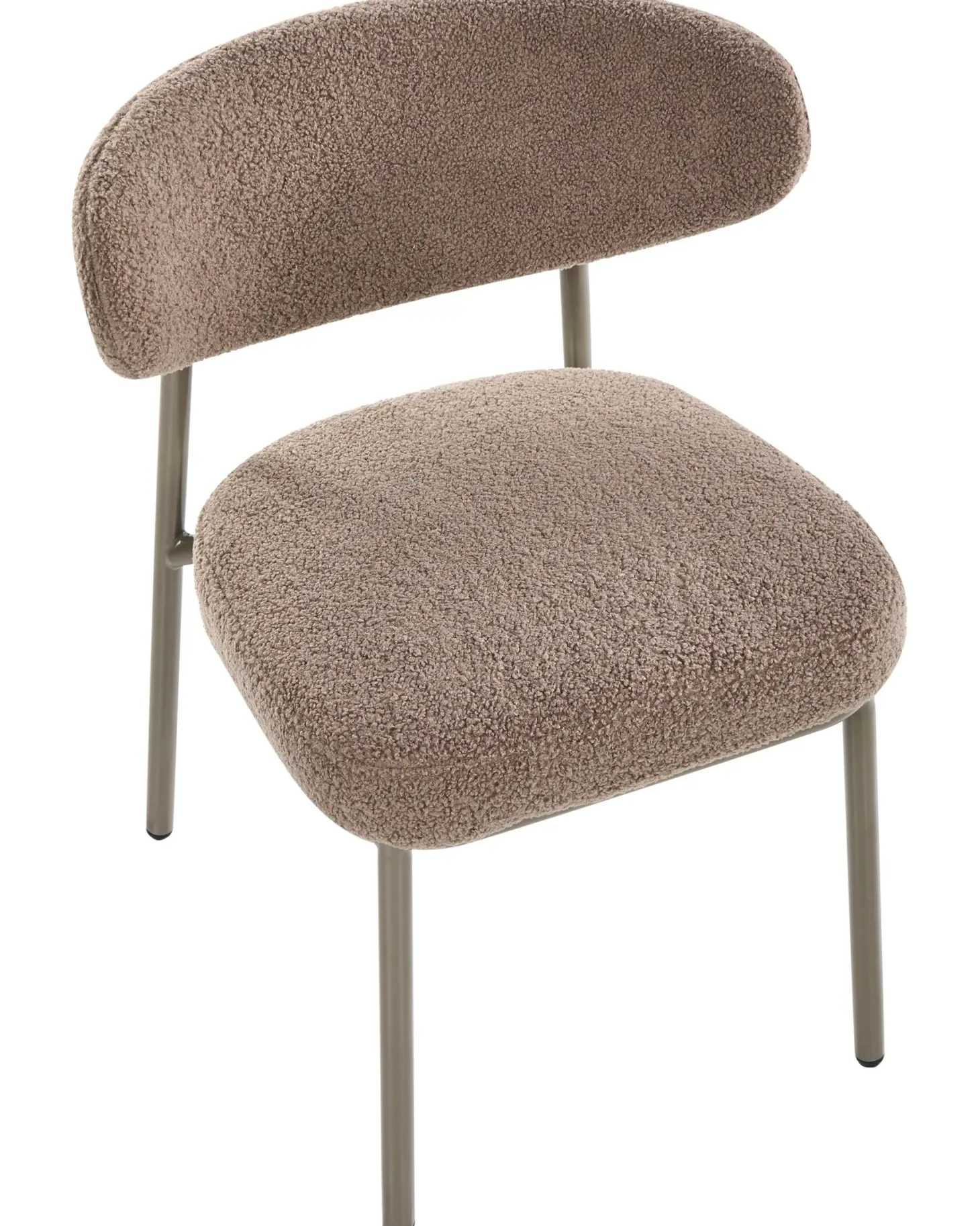 Sæt med 2 spisebordsstole UNITY Boucle Brungrå