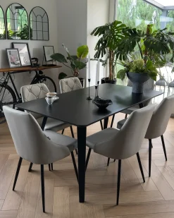 Sæt med 2 spisebordsstole VALERIE Kunstlæder Lysegrå