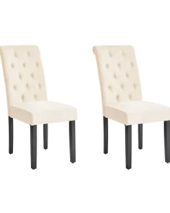 Sæt med 2 spisebordsstole VELVA Lys Beige