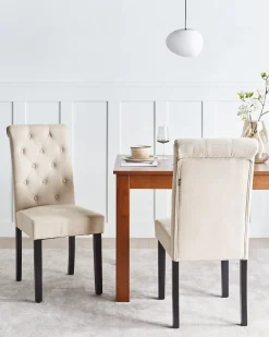 Sæt med 2 spisebordsstole VELVA Sand Beige