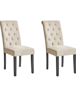 Sæt med 2 spisebordsstole VELVA Sand Beige