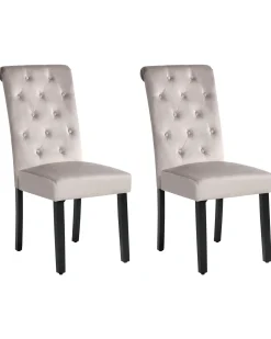 Sæt med 2 spisebordsstole VELVA Velour Grå