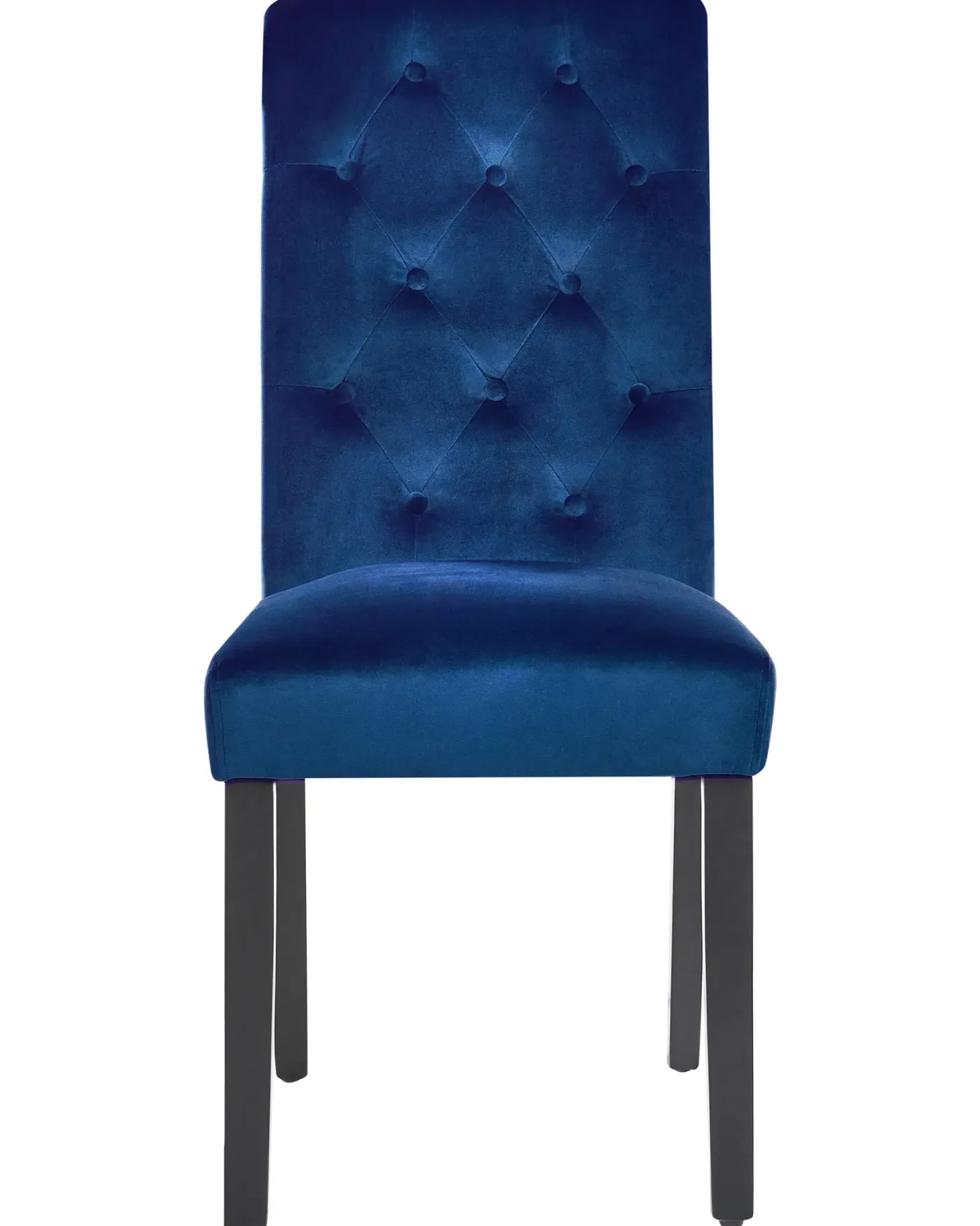 Sæt med 2 spisebordsstole VELVA Velour Mørkeblå