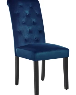 Sæt med 2 spisebordsstole VELVA Velour Mørkeblå