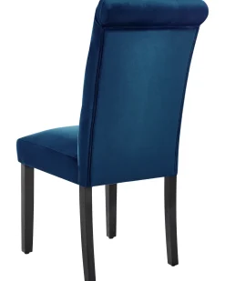 Sæt med 2 spisebordsstole VELVA Velour Mørkeblå