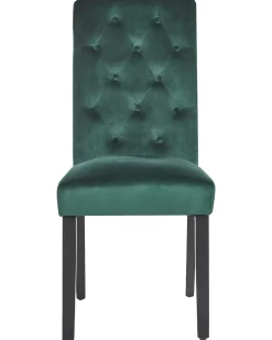 Sæt med 2 spisebordsstole VELVA Velour Mørkegrøn