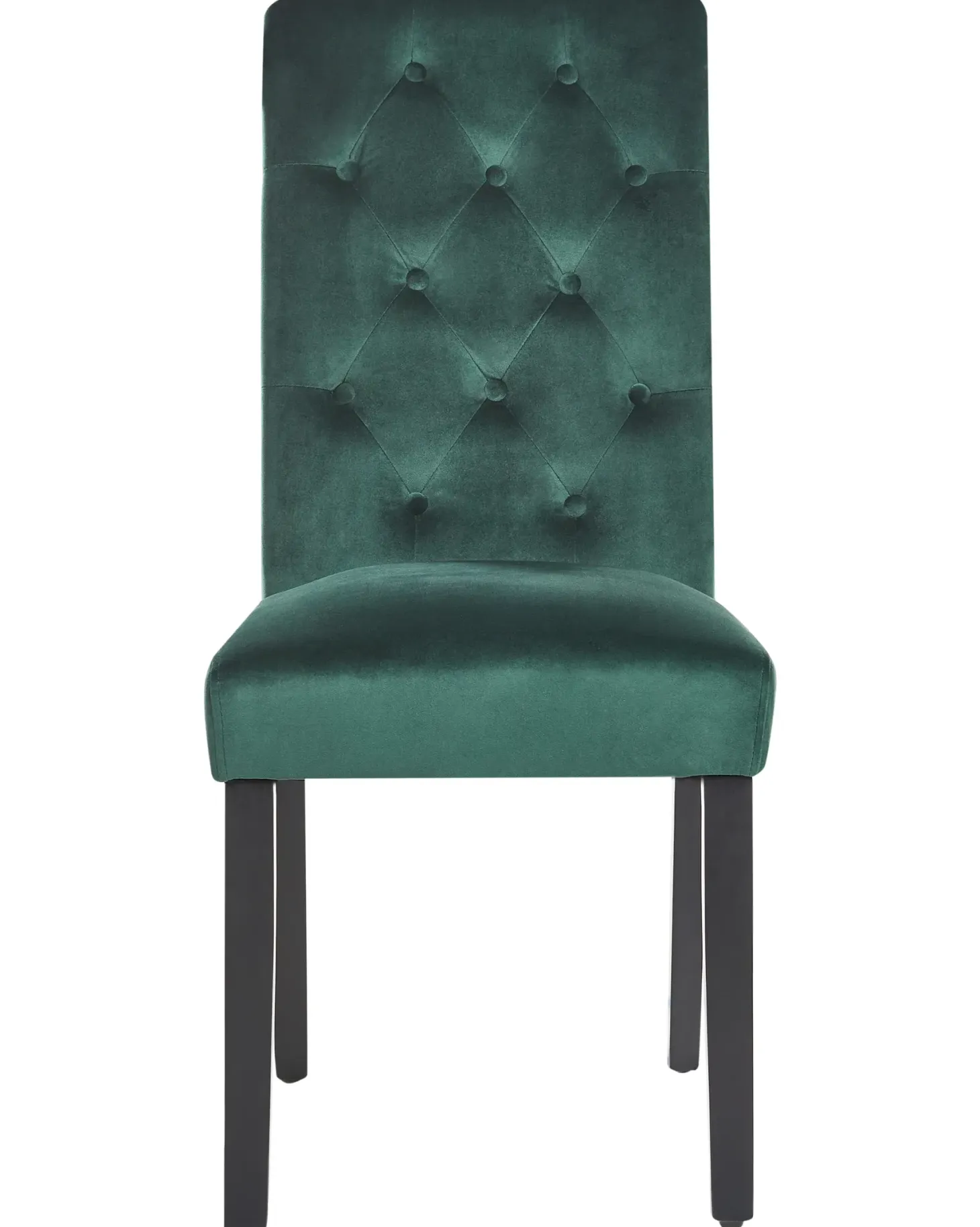 Sæt med 2 spisebordsstole VELVA Velour Mørkegrøn