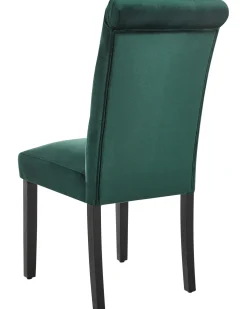 Sæt med 2 spisebordsstole VELVA Velour Mørkegrøn