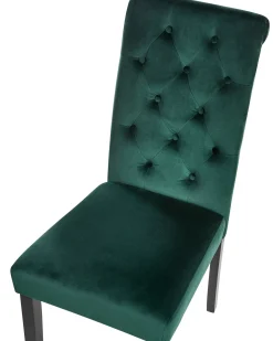 Sæt med 2 spisebordsstole VELVA Velour Mørkegrøn