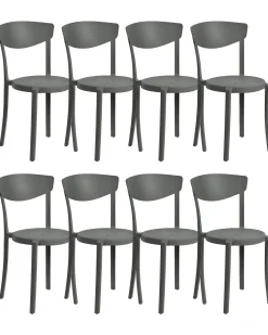 Sæt med 8 spisebordsstole VIESTE Mørkegrå