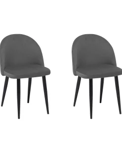 Sæt med 2 spisebordsstole VISALIA Velour Grå