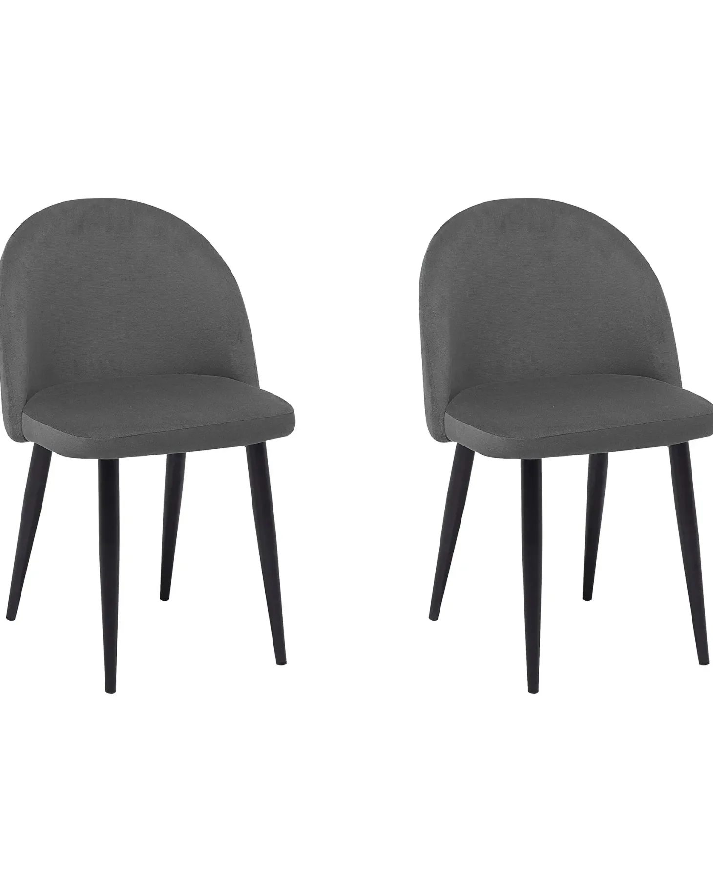 Sæt med 2 spisebordsstole VISALIA Velour Grå