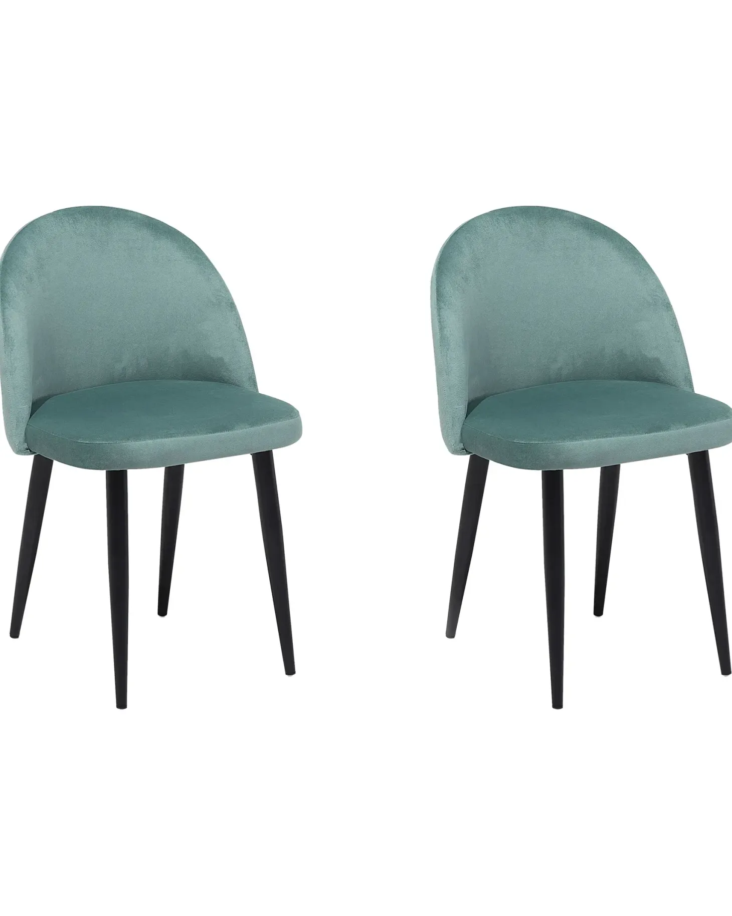Sæt med 2 spisebordsstole VISALIA Velour Mintgrøn