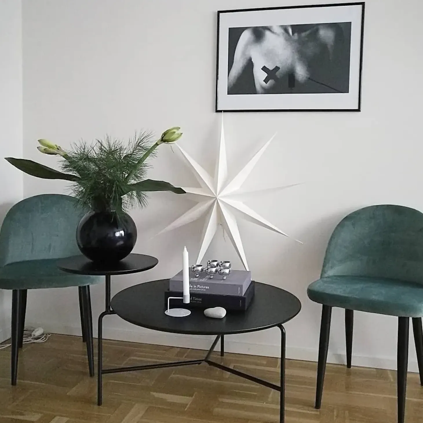 Sæt med 2 spisebordsstole VISALIA Velour Mintgrøn