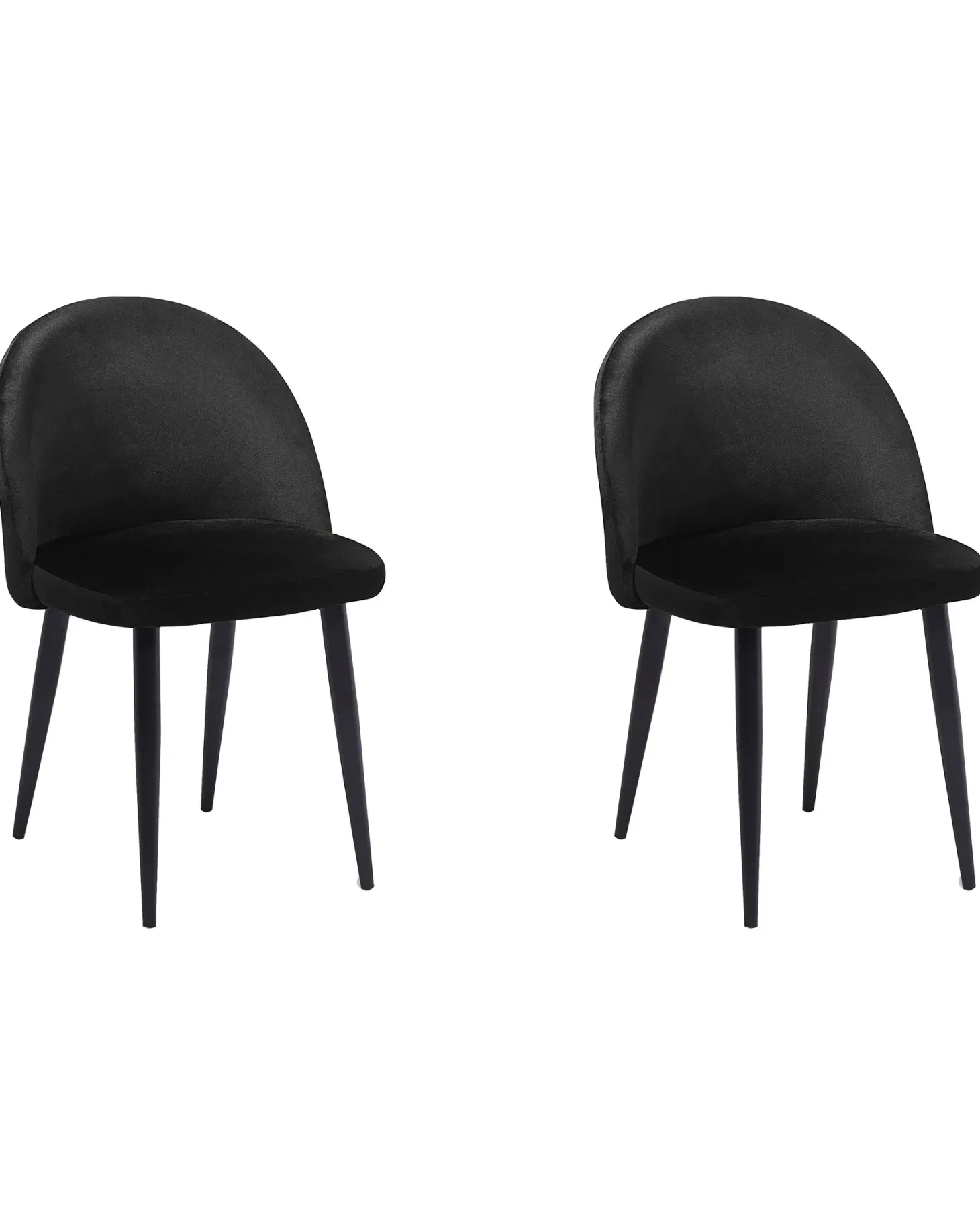 Sæt med 2 spisebordsstole VISALIA Velour Sort
