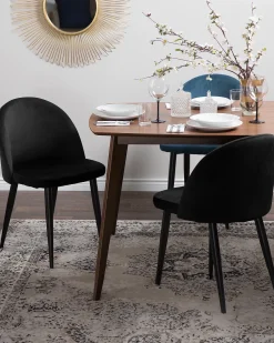Sæt med 2 spisebordsstole VISALIA Velour Sort