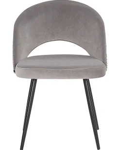Sæt med 2 spisebordsstole VIVIAN Velour Grå