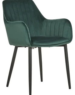 Sæt med 2 spisebordsstole WELLSTON Velour Mørkegrøn