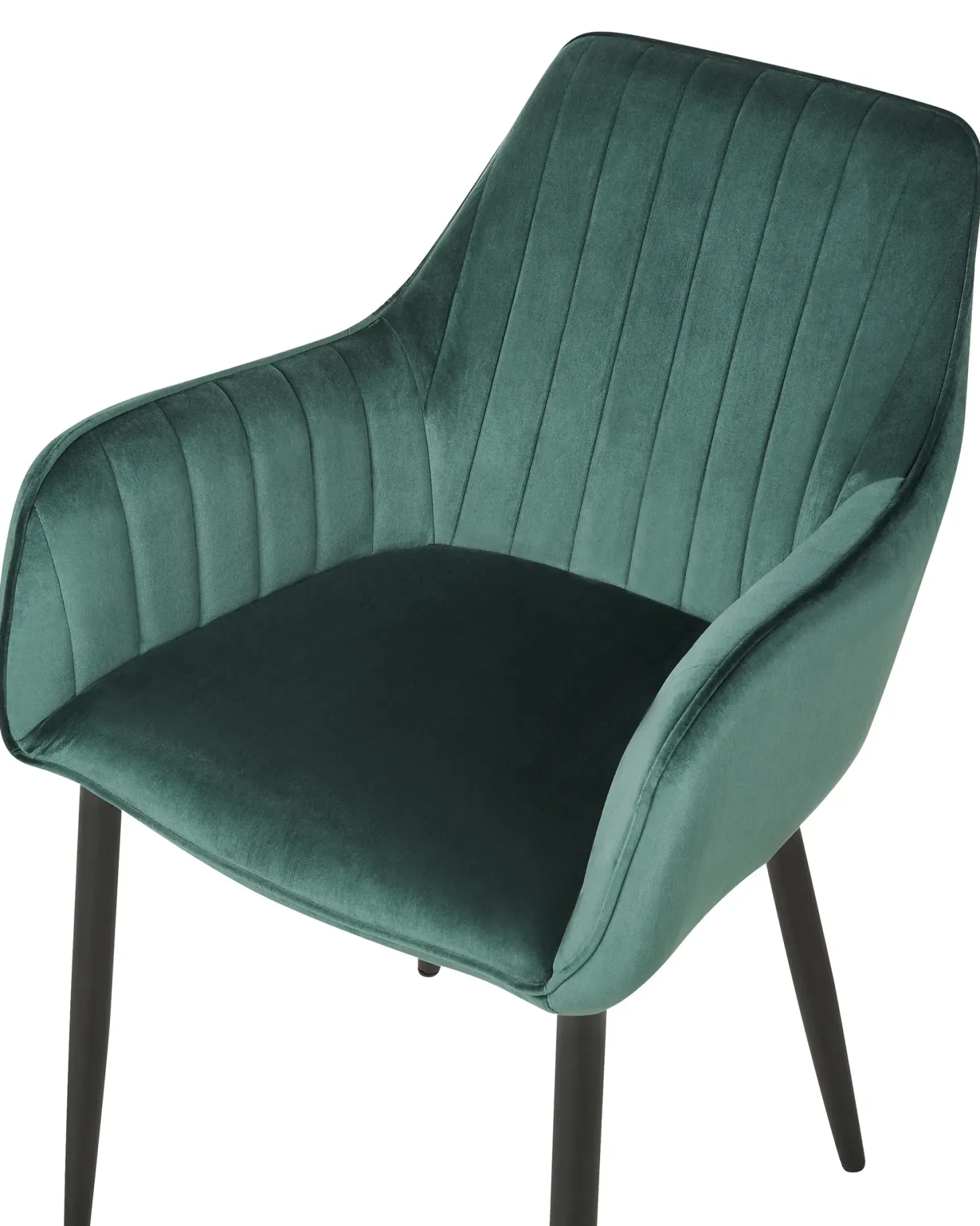Sæt med 2 spisebordsstole WELLSTON Velour Mørkegrøn