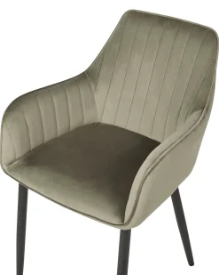 Sæt med 2 spisebordsstole WELLSTON Velour Olivengrøn