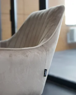 Sæt med 2 spisebordsstole WELLSTON Velour Brungrå