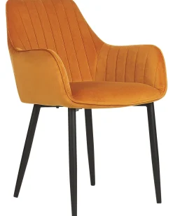 Sæt med 2 spisebordsstole WELLSTON Velour Orange