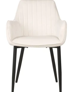 Sæt med 2 spisebordsstole WELLSTON Velour Cremehvid