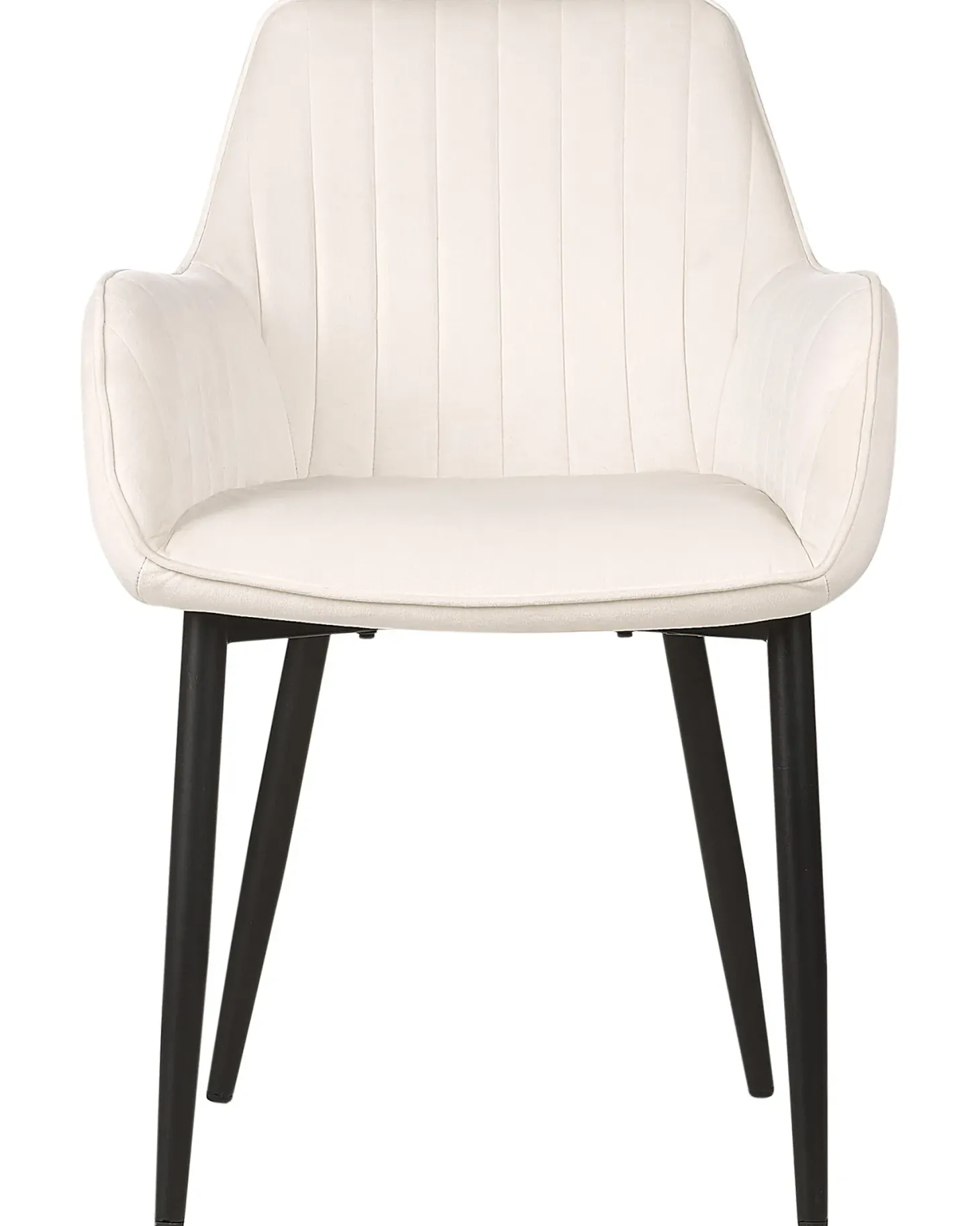Sæt med 2 spisebordsstole WELLSTON Velour Cremehvid