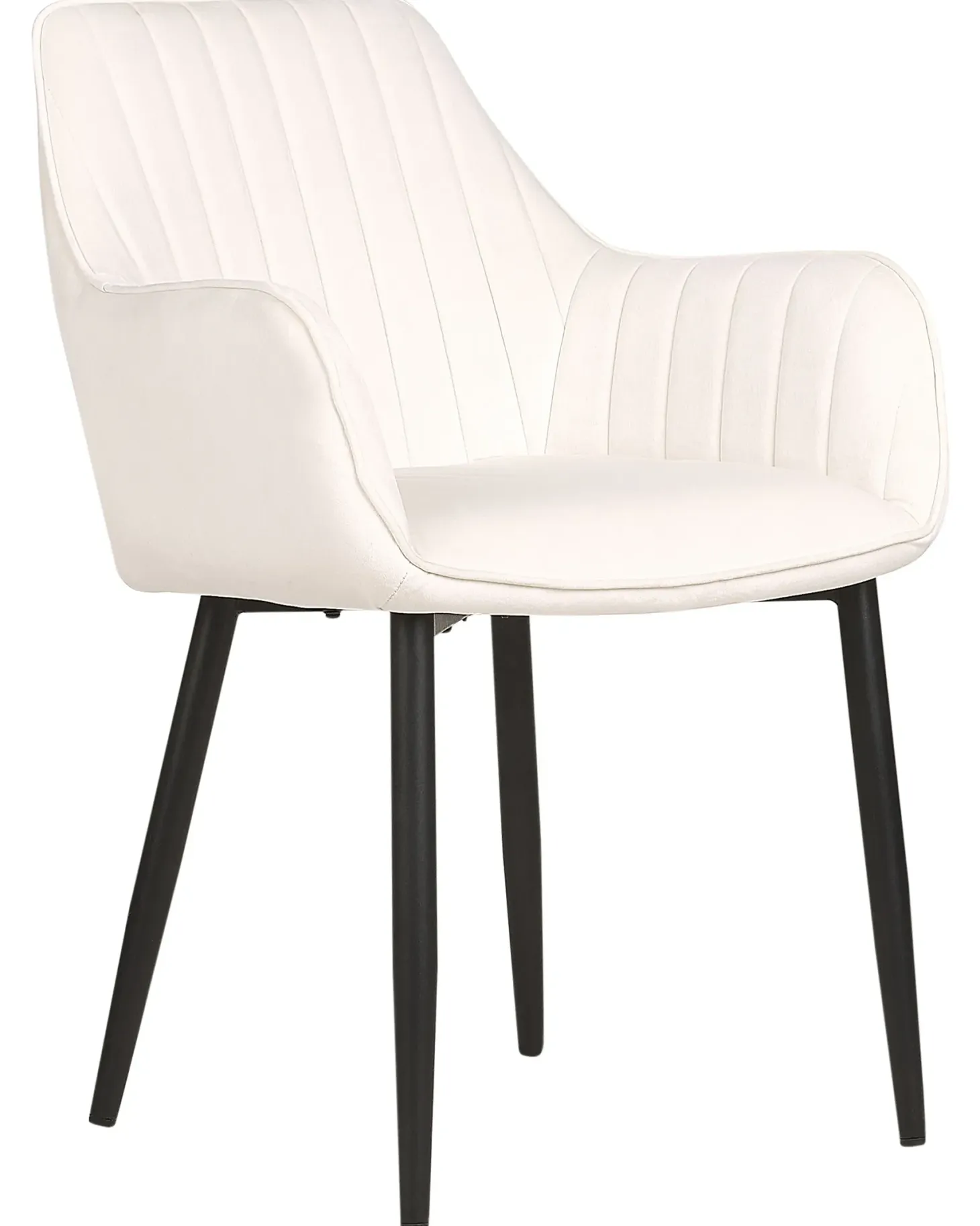 Sæt med 2 spisebordsstole WELLSTON Velour Cremehvid