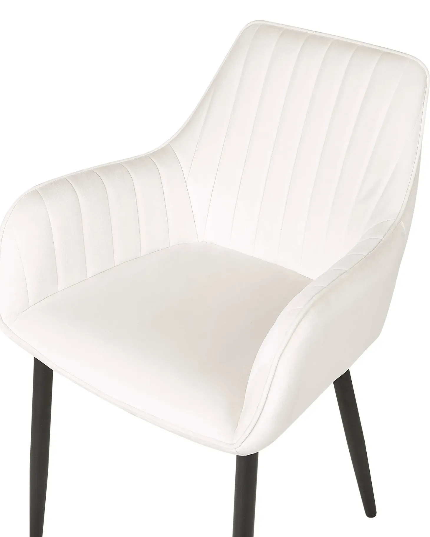 Sæt med 2 spisebordsstole WELLSTON Velour Cremehvid