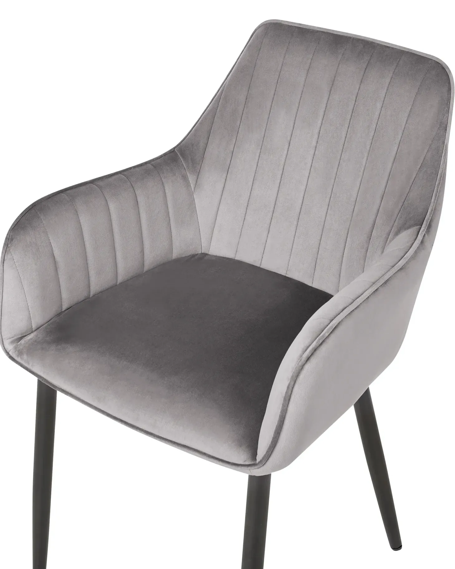 Sæt med 2 spisebordsstole WELLSTON Velour Mørkegrå