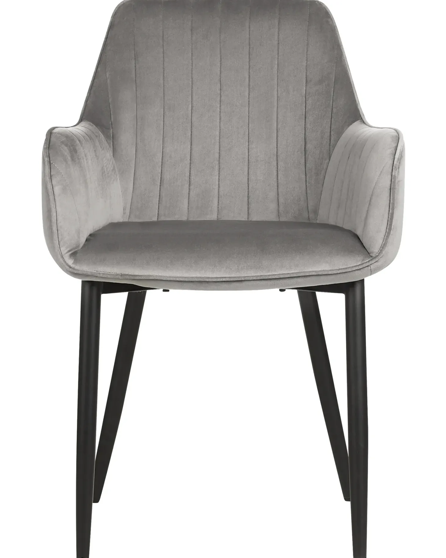 Sæt med 2 spisebordsstole WELLSTON Velour Mørkegrå