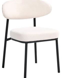 Sæt med 2 spisebordsstole WINTON Boucle Cremehvid