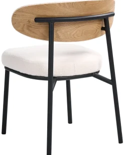 Sæt med 2 spisebordsstole WINTON Boucle Cremehvid