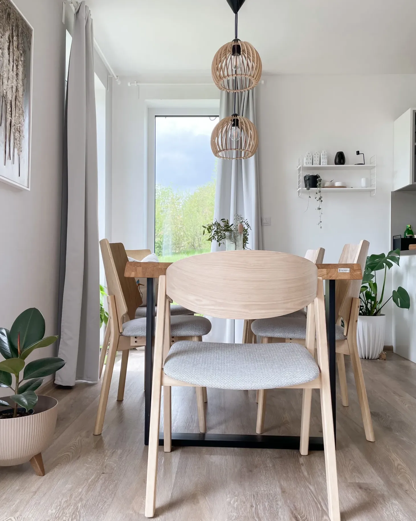 Sæt med 2 spisebordsstole YUBA Træ Lysegrå