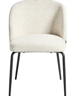 Sæt med 2 spisebordsstole ZANA Boucle Lys Beige