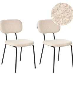 Sæt med 2 stole ADAIR Boucle Beige