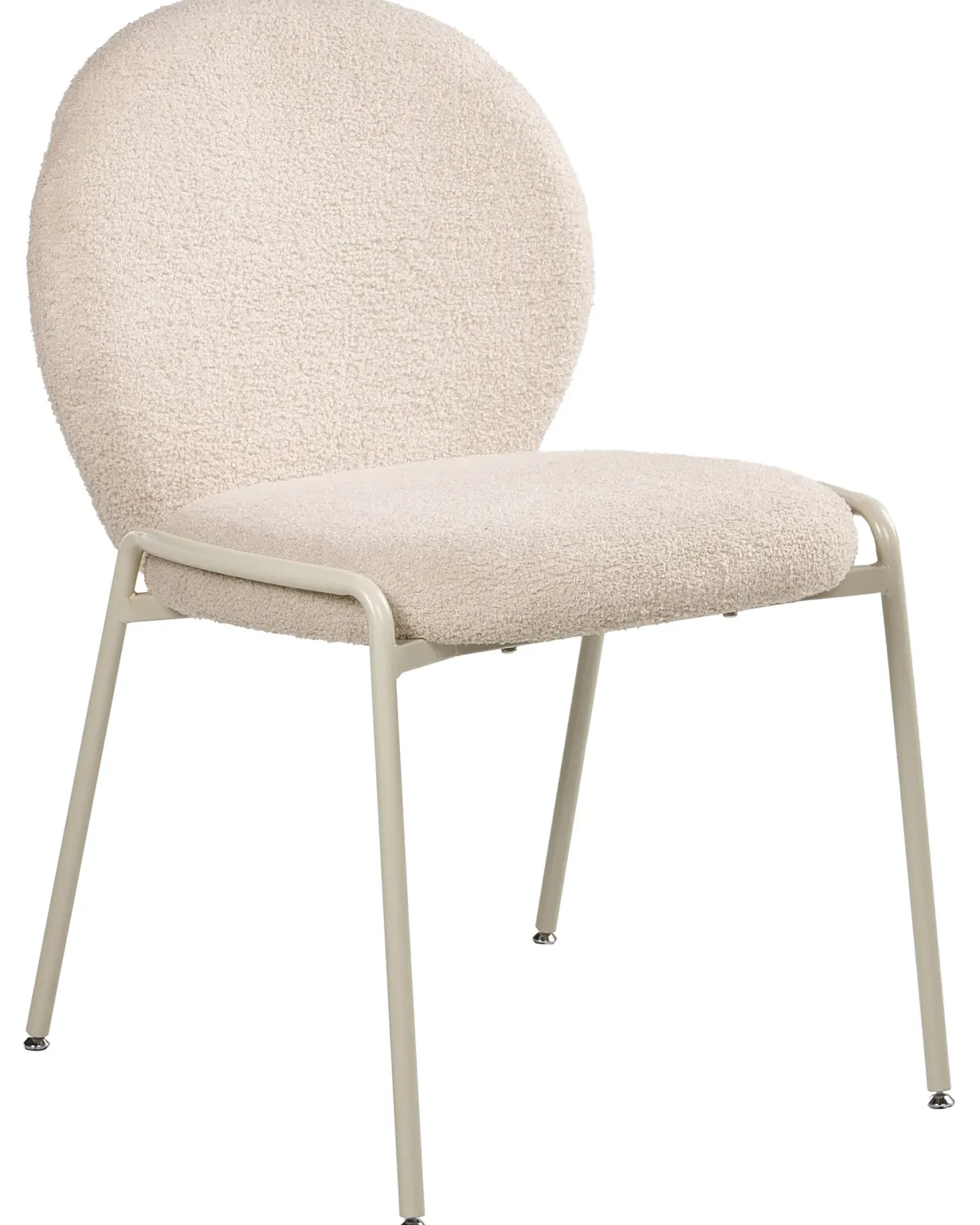 Sæt med 2 stole ELLIE Boucle Lys Beige