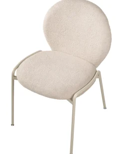 Sæt med 2 stole ELLIE Boucle Lys Beige
