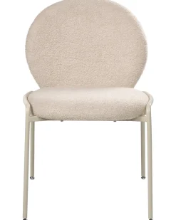 Sæt med 2 stole ELLIE Boucle Lys Beige