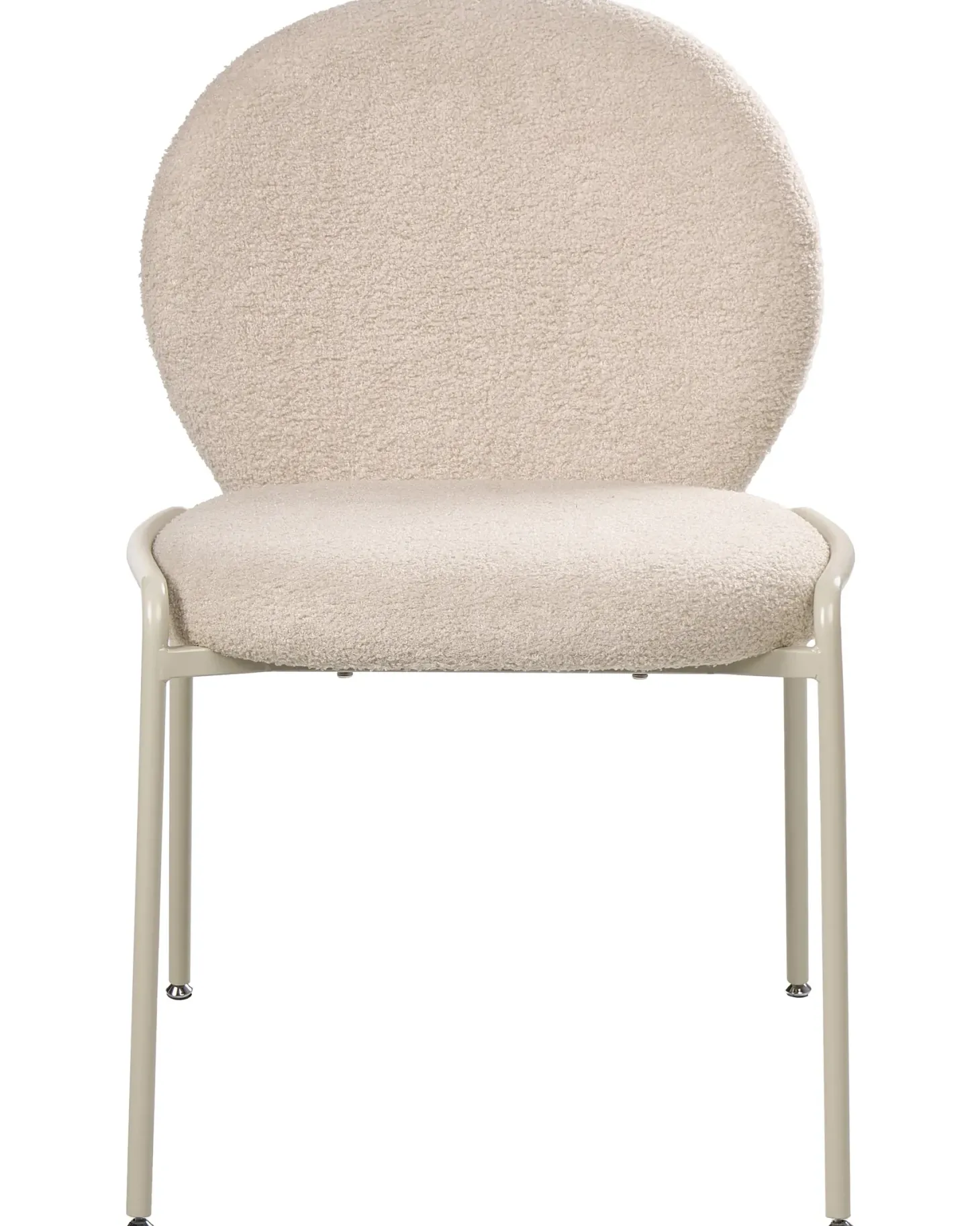 Sæt med 2 stole ELLIE Boucle Lys Beige